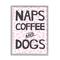 Stupell Industries Naps Coffee Dogs Daily Essentials Pink Cheetah Print Framed Wall Art